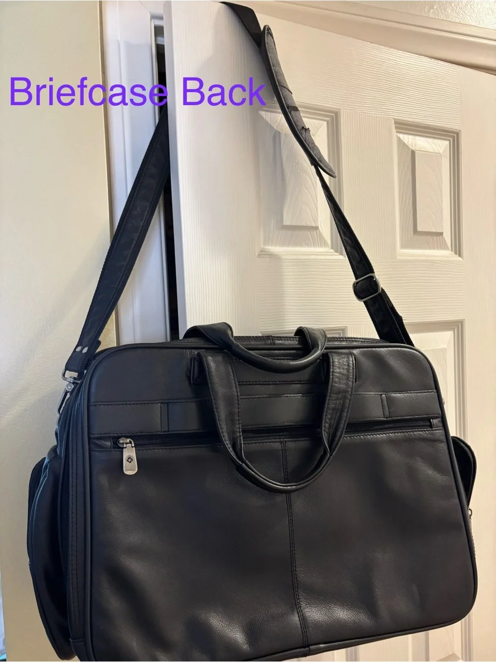 Samsonite Black Leather Briefcase Shoulder Bag
